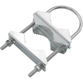 Double Antenna Mast Clamp DGHAOP U-Shaped Mounting Bracket for TV CB Ham Antenna Double Pipe-Mounting