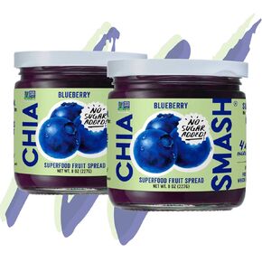 Chia Smash Fruit Jam | Subtly Sweet Keto Jam Made with Upcycled Berries and Other Simple Ingredients | Low-Calorie, Paleo, Superfood Fruit Jam No Sugar Added (Concord Grape, 1 Jar)