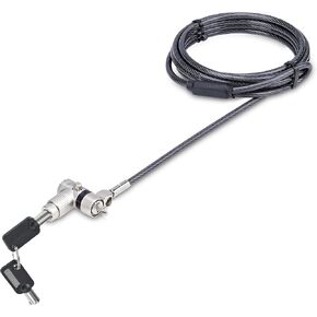 StarTech.com 3-in-1 Universal Laptop Lock 6.6ft (2m), Master Keyed Security Cable, Compatible with Noble Wedge/Nano/K-Slot