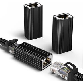 RJ45 Coupler, Ethernet Coupler 3 Pack, in Line Coupler for Cat7/Cat6/Cat5e/Cat5 Ethernet Cable Extender Adapter Female to Female 3 Pack