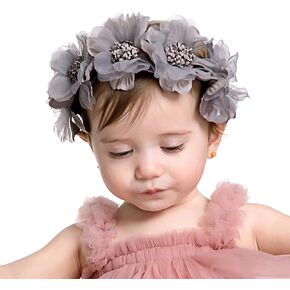 عصابة رأس على شكل زهرة للفتيات الصغيرات بشريط ناعم وغطاء رأس للأطفال وحفلات الزفاف وحفلات الزفاف وإكسسوارات رأس الفتيات (وردي، حجم قياسي) in Kuwait