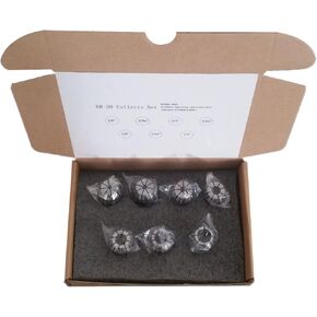 7-Pack ER20 Spring Collet Set 1/8in to 1/2in for CNC Workholding Engraving & Milling Lathe Tool