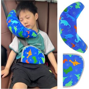 وسادة غطاء حزام الأمان وأداة ضبط حزام الأمان للأطفال، غطاء حزام مقعد السيارة وحزام الأمان وحزام الرأس ودعم وسادة السيارة للسفر للأطفال الصغار، ملونة in Kuwait