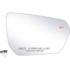 Driver Side Replacement Mirror Glass - compatible with Chevy & GMC vehicles - Equinox 2018-2024, Terrain 2018-2024 - Heated with Blind Spot Detection, w/o auto dimming, LH
