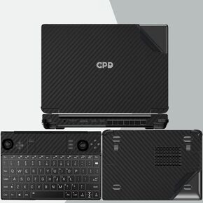 Special 1x Top+1x Palmrest+1x Bottom Skin Pre-Cut Protective Skin Decals Sticker Cover Case Film for GPD Win Mini Game Console (Black Carbon Fiber) in Kuwait