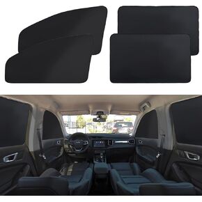 XCBYT Car Window Shades - 4 Pack Car Window Covers Car Window Shades for Side Window100% Privacy UV Light Glare Protection Auto Camping Curtains for Breastfeeding, Taking a nap, Changing Clothes
