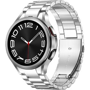 Wepro Metal Band Only Compatible for Samsung Watch 7 6 5 4 44mm 40mm/FE 40mm/5 Pro 45mm/6 Classic 47mm 43mm/4 Classic 46mm 42mm, 20mm No Gap Stainless Steel Business Strap for Galaxy Watch Men Women