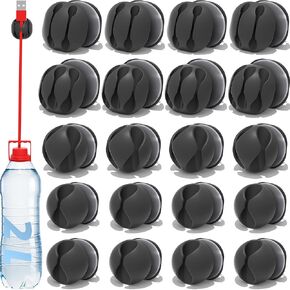 Antonki Cable Clips, 20 Pack Cord Organizers, Self Adhesive Wire Keeper Cord Holder Clips, Cable Management for Desk, PC, Charger, Laptop, TV, Nightstand, Wall, Home, Office, Car