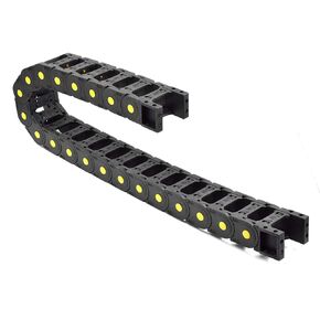 Plastic Drag Chain Cable Carrier Open Type with End Connectors R55 25 x 25mm L1000mm for Electrical CNC Router Machines