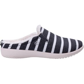 Spenco Women's Dundee Striped Slipper, Grey/White, 8.5