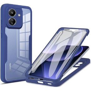 360°All-Inclusive Phone Case for Xiaomi Redmi 13C 4G, [Built in Screen Protector] Dual Layer Full Body Shockproof Clear Cover Case [Not-Yellowing] for Xiaomi Redmi 13C 4G QB-Purple
