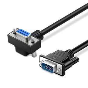 DB9 Serial Port Cable RS232 Cable Right Angle Female to Straight Male Connectors (50CM)
