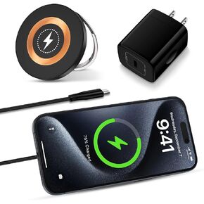 شاحن لاسلكي 20 وات شاحن USB C سريع لهاتف Motorola razr+ 2024/razr 2024، Edge 2024، Edge 50، Motorola Moto G Stylus 5G 2024 2023، Moto G Power، 15W Mag-Safe Charger وسادة شحن مغناطيسية لهاتف iPhone 16 15