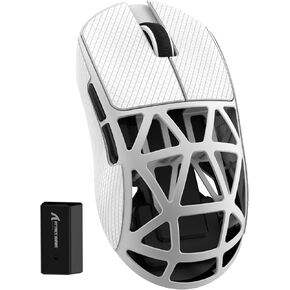 ZIYOU LANG x Attack Shark R2 Wireless Gaming Mouse, Lightweight Magnesium Alloy, PAW3950 42000 DPI Optical Sensor, 8KHz Polling Rate, BT/2.4G/Wired Programmable Mice with Grips Sticker (White) in Kuwait