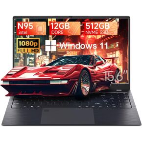15.6-inch Laptop Computer, DDR5 12GB RAM 1TB SSD, Intel Celeron N95 Processor(Up to 3.4GHz), Windows 11 Pro Laptop Computers with FHD IPS Display, WiFi 5, Bluetooth 5.0, Type-C, HDMI, USB 3.2