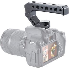 UURig R005 Lightweight Aluminum Alloy Camera Hot Shoe Top Handle Grip, Universal Video Stabilizing Rig with 3 Cold Shoe Adapters to Mount Microphone, LED Light, Monitor, Easy Low Angle Shots.