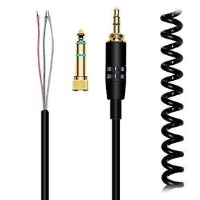 Replacement Spring MDR-V6 Extension Audio Cable Compatible with Sony MDR-V6 V600 V700 V900 MDR-7506 ATH-M50 Headphones,V6 Coiled Cable,4 ft to 10 ft,Black