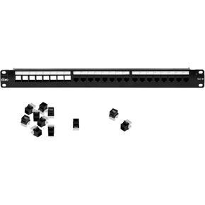 Patch Panel 24 Port, Keystone Patch Panel for Cat 6 /Cat 5e/Cat 5, 1U cat6 Patch Panel fit 19in AV/Audio Rack&Cabinet, Rack Mount Network Patch Panel with Cable Management(Disassembled)