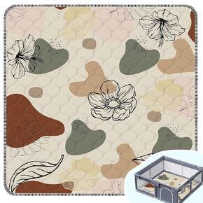 Baby Play Mats for Floor,Thick Soft 50" X 50" Playpen mat, Foldable and Machine Washable Baby Crawling Mat，Baby Play Mat for Babies to Play and Learn (Boho Design)