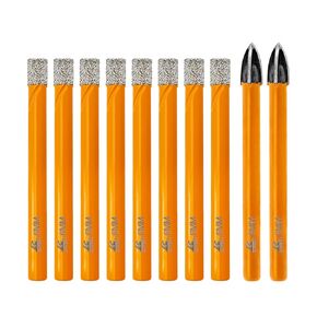 Diamond Drill Bits - Tile Drill Bits Kit 6mm 5pcs & Carbide Drill Bits 6mm 5pcs for Drilling Ceramic Porcelain Tile Marble Granite Masonry