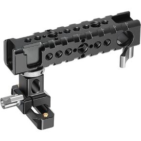 LEOFOTO AH-1 Accessory Cheese Grip/Handle w 4 Cold Shoe Flash Mount & 1/4" Connectors Ideal for Cages