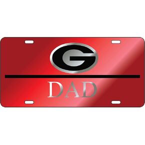 Craftique Georgia Bulldog Laser Cut New Bulldog Head License Plate Tag, Red