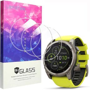 متوافق مع واقي الشاشة Garmin Fenix ​​8، Lamshaw [3 عبوات] طبقة حماية للشاشة من الزجاج المقوى 9H متوافقة مع Garmin Fenix ​​8 51mm AMOLED، Fenix ​​8 51mm Solar Watch الذكية (ليس 43 مم، 47 مم)