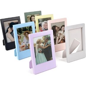 2x3 Clear Photo Frames - 8 Pack Mini Photo Frames for Fujifilm Instax/Polaroid 3" Film - Instax Mini 12 11 9 8 7s 90 40 Freestanding Frame, Polaroid Photo Dispaly - Frosted Clear
