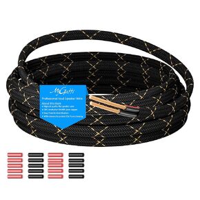 16/2 Speaker Wire 25 Feet, 16AWG Gauge Speaker Cable, Direct Burial, Durable Nylon Braided, in Wall, 2 Conductors, OFC Oxygen-Free Copper, for Car Audio Stereos, Home Theater, Surround Sound, Radio