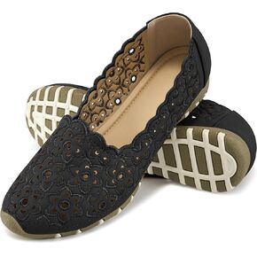 Sandals for Women Flats Shoes: Comfortable Slide On Shoes for Womens Closed Toe Dressy Flats Casual Loafers