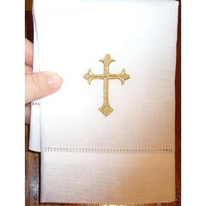 Baby Baptism Cloth with Gold Cross
