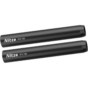 Nitze 15mm Rods 4 Inches, 15mm Aluminum Alloy Rod with M11 Female Thread (2 Pcs) - R15-100