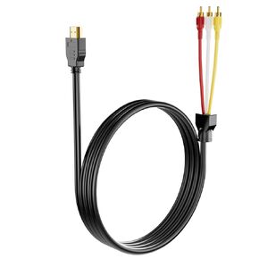 HDMI to RCA Converter, 1080P 5ft HDMI Male Goldplated to 3-RCA Video Audio AV Cable Connector Adapter Transmitter for TV HDTV DVD