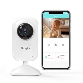 Video Baby Monitor Add-on Camera Compatible with BME28 Baby Monitor,Night Vision,1200ft Long Range,2 Way Talk,Auto Night Vision,App or Add Display Control,5 Lullabies Feeding Remind,Home Use