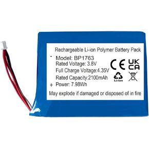3.8v 2100mAh Battery Replacement for Vtech VM5255, VM5463, RM5754HD, RM5764HD, VM905HD, VM909HD Video Baby Monitor Leapfrog LF2423 Video Baby Monitor Battery Pack