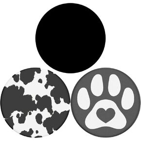 3 Pack Universal Cell Phone Stand Compatible with Socket for Grip & Holder Rotation -Cat s paw Cow Black Marble