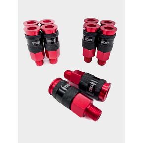 15 Pieces 1/4" NPT Air Coupler and Plug Kit, Quick Connect Air Fittings, Heavy Duty Aluminum Air Fittings, Lightweight,Connector Set,Purple
