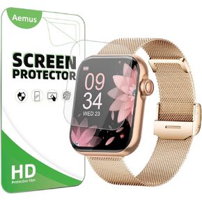 Aemus Screen Protector For G39 Smart Watch 1.85" (6 Pack) Clear TPU Soft Film, Compatible for AKUMAKA Fitness Tracker Watch Screen Film