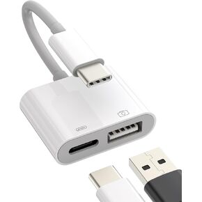 USB-C to USB Adapter(2in1) OTG Charger Dongle Type Cable Accessories Thunderbolt Compatible for Galaxy S20 S21 S22 FE S23 Ultra Note10 S10 Apple iPhone15 ipad 10、Air4/5、mini6、Pro 12.9 MacBook LG