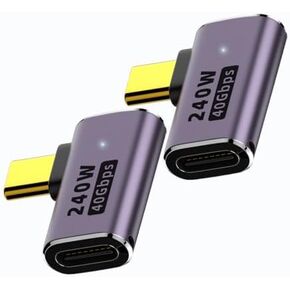 Right Angle USB C Male to Female Adapter Extender .Type C Coupler with PD 240W 40 Gbps 8K/60hz Video Compatible for Thunderbolt 4/3, MacBook Pro/Air, Laptop, Tablet, Phone