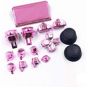 New Dpad L2 R2 L1 R1 Trigger Button Buttons Dpad Thumbsticks for PS4 Pro Slim JDM 040 JDS040 JDM 050 JDS050 4.0 5.0 Versions Controller - Chrome Pink