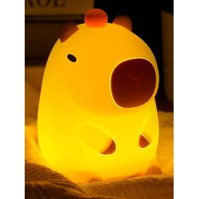 Amaredom Capybara Night Light, Cute Capybara Lamp, Silicone Dimmable Nursery Nightlight, Rechargeable LED Bedside Lamp with 20 Minutes Timer & Tap Control Baby Girls Women Bedrooms, Living Room