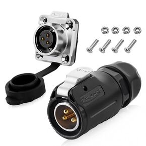 RJ45 Waterproof Connector, Cat6 RJ45 Ethernet Industrial Waterproof Connector , 8P8C Aviation Dual Port Connector, IP68 Signal Connector for Home, Industrial Network Connection