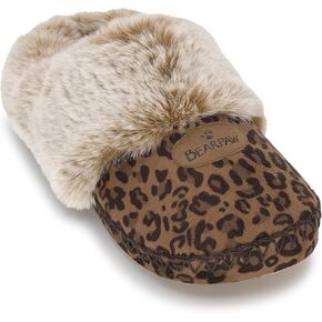 شبشب BEARPAW نسائي داخلي ناعم من جلد الغزال الناعم وبطانة من الفرو الصناعي المقاوم للانزلاق