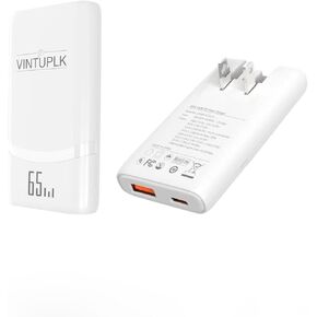 65W Usb c charger,Slim usb wall charger with USB-C and USB-A ports,Fast Compact Foldable Charger with GaN PD3.0&PPS,for MacBook Pro/Air iPad Pro,iPhone 16/Pro,Galaxy S23/Note 20,Pixel and More (White)