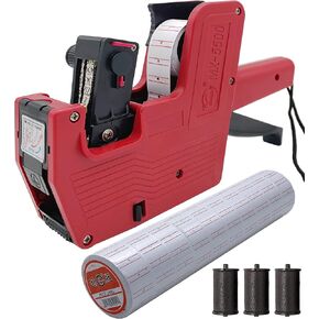 MX5500 Price Tag Gun for Clothing Tags -Price Stickers-Expiration Date Stamp-Gun Stickers, 1 line Label Gun, Date Sticker Gun | A Price Gun, 10 Roll Labels, 3 Ink Wheels(Blue)