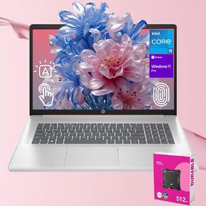 HP Essential Business Laptop | 17.3" HD+ Touchscreen 60Hz | Intel Core i5-1334U |32GB RAM | 1TB SSD | Wi-Fi 6 | Backlit KB | Webcam | FP Reader | Windows 11 Pro | 512 External SSD Bundle, Rose Gold
