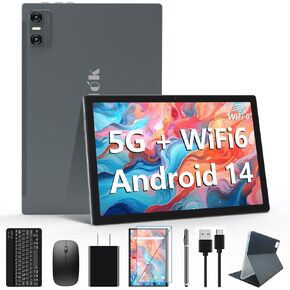 2024 Newest Android 14 Tablet, Octa-Core Processor+64GB+8GB/512GB Expandable, 10 inch Tablet WiFi 6 +BT 5.0, 18MP HD Camera Tablets with 7000mAh Battery, 2 in 1 Tablet with Keyboard Case Mouse Stylus