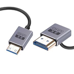 GINTOOYUN 8K HDMI 2.5 Cable High Speed HDMI to HDMI Coaxial Cord Compatible with Camera, Camcorder, Tablet and Graphics/Video Card, Laptop Laptops 1.9FT/0.6M (HDMI to 90 Degree Right HDMI)
