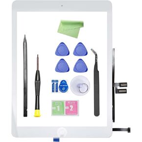 استبدال الشاشة لجهاز Ipad 9th - مجموعات قطع غيار محول رقمي لجهاز Ipad 9th Generation 2021 10.2 بوصة موديل A2602 A2603 A2604 A2605 مع زر الصفحة الرئيسية ومجموعات أدوات الإصلاح (أسود)